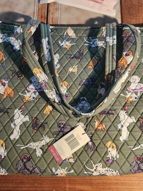 Vera Bradley Quilted Dog Print Grand Tote Bag NEW